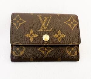 Authentic Louis Vuitton Monogram Porte Monnaie Plat Card Wallet - #MI0092